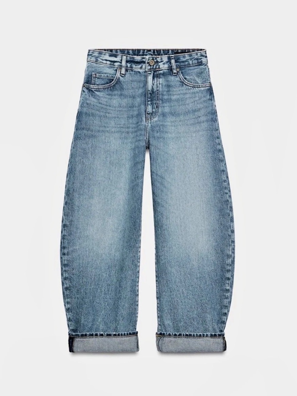NWT Zara ZW Collection Cuffed Balloon Jean 6/28 Mid-Rise 6027/244/427 Orig $59